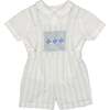 George Stripe Dungaree & Shirt, Blue - Mixed Apparel Set - 1 - thumbnail