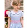 Cassis Short Sleeve Smocked Dress, Blue - Dresses - 4