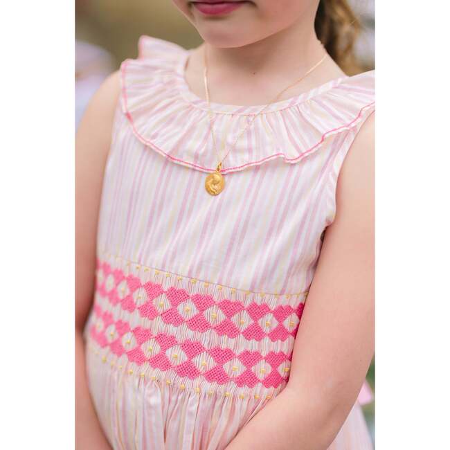 Capucine Stripe Sleeveless Smocked Dress, Pink - Dresses - 4