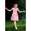 Camelia Organza Puff Sleeves Smocked Dress, Pink - Dresses - 4