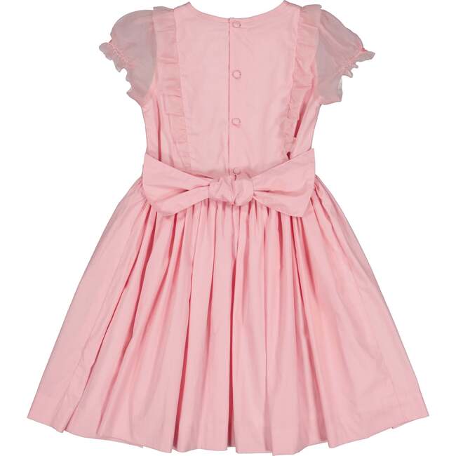 Camelia Organza Puff Sleeves Smocked Dress, Pink - Dresses - 5