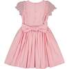 Camelia Organza Puff Sleeves Smocked Dress, Pink - Dresses - 5