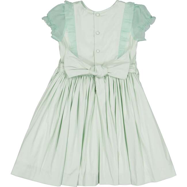 Camelia Organza Puff Sleeves Smocked Dress, Green - Dresses - 5