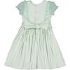 Camelia Organza Puff Sleeves Smocked Dress, Green - Dresses - 5