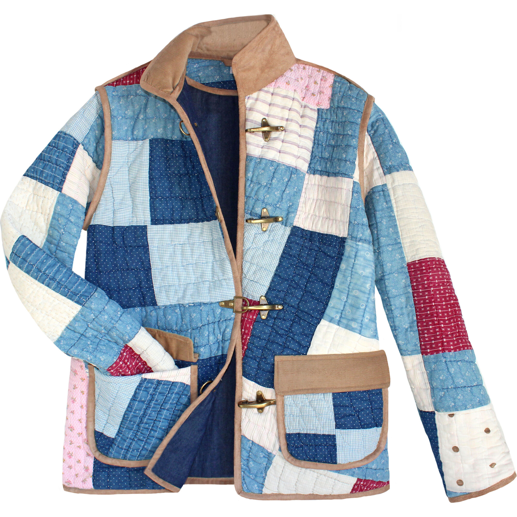 Women's Quilted Barn Jacket, Antique Indigo - L - Jackets - 1