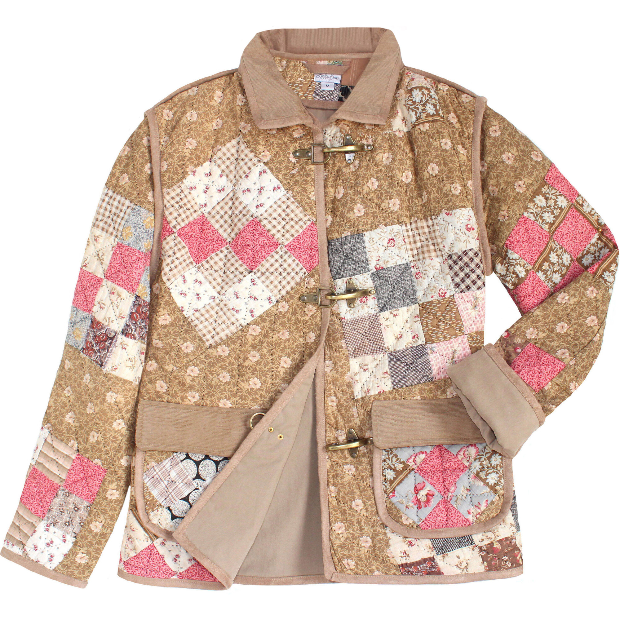 Women's Quilted Barn Jacket, Antique Camel Suede - S/M - Jackets - 1