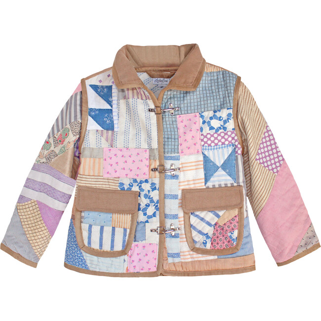 Kids Quilted Barn Jacket, Pastel Patchwork - 4y