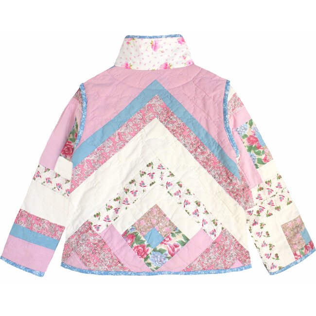 Kids Vintage Quilt Jacket, Pink Floral Patchwork - 8y - Jackets - 2