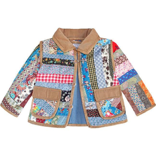 Baby Quilted Barn Jacket, Log Cabin Patchwork - 18m