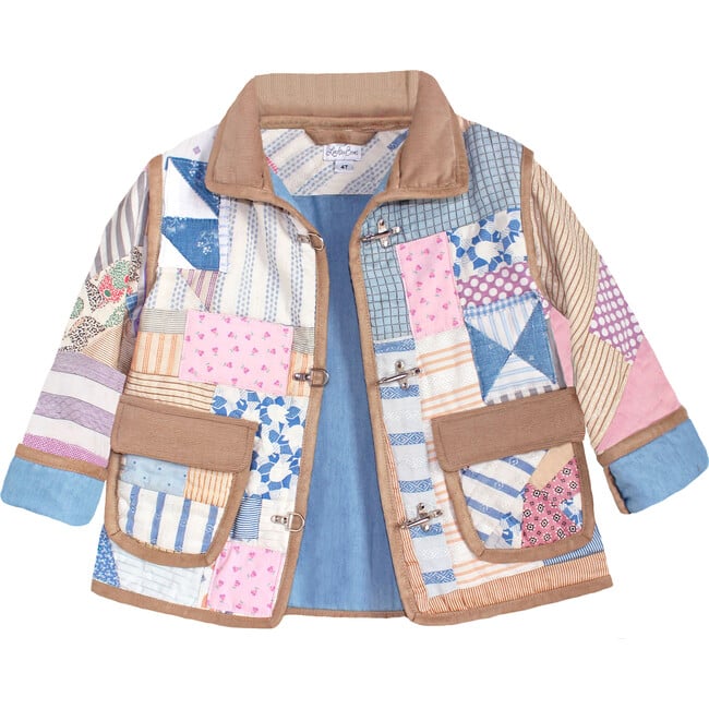 Kids Quilted Barn Jacket, Pastel Patchwork - 4y - Jackets - 3