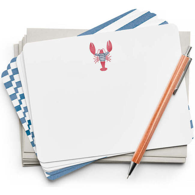 Set of 8 Flat Notecards, Lobster - Paper Goods - 2