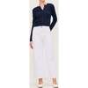 Hepburn Wide Leg High Rise Ankle, Marine Dots - Jeans - 1 - thumbnail