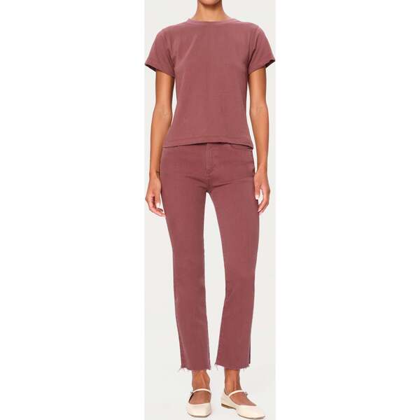 Mara Straight Mid Rise Ankle Jeans Black Peached Raw