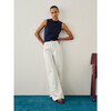 Hepburn Wide Leg High Rise Jeans, White Pintuck - Jeans - 1 - thumbnail