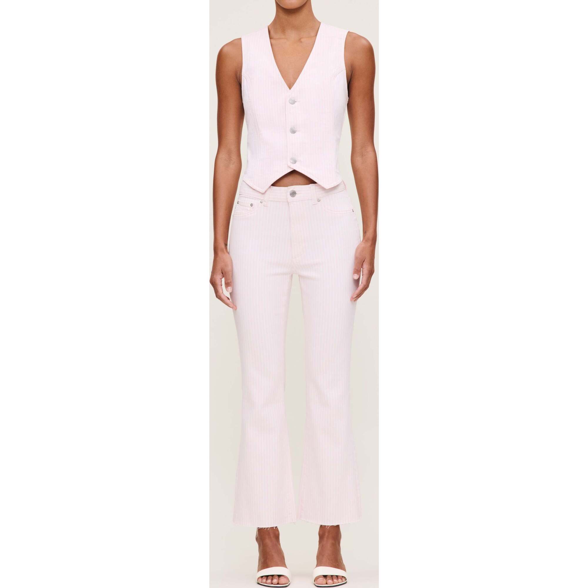 Bridget Boot High Rise Instasculpt™ Crop Jeans, Pink Stripe - Jeans - 1