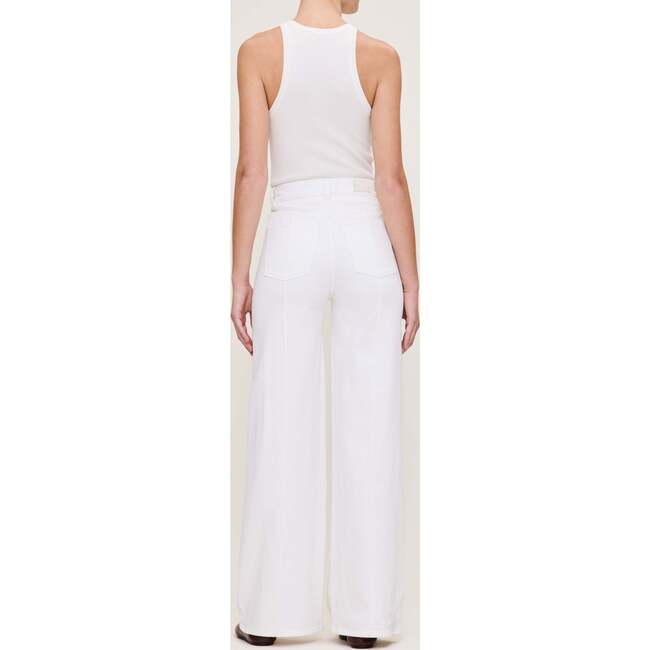 Hepburn Wide Leg High Rise Jeans, White Pintuck - Jeans - 4