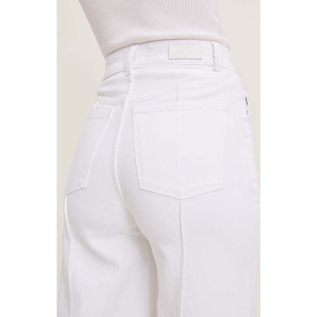 Hepburn Wide Leg High Rise Jeans, White Pintuck - Jeans - 5