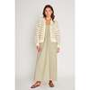 Amara Cardigan, Pistachio/Cream - Cardigans - 1 - thumbnail