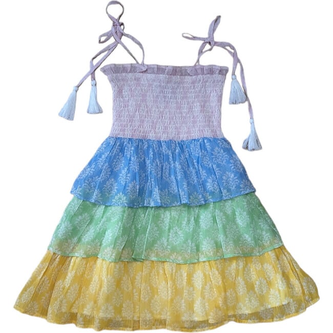 Smock Bodice Tiered Dress