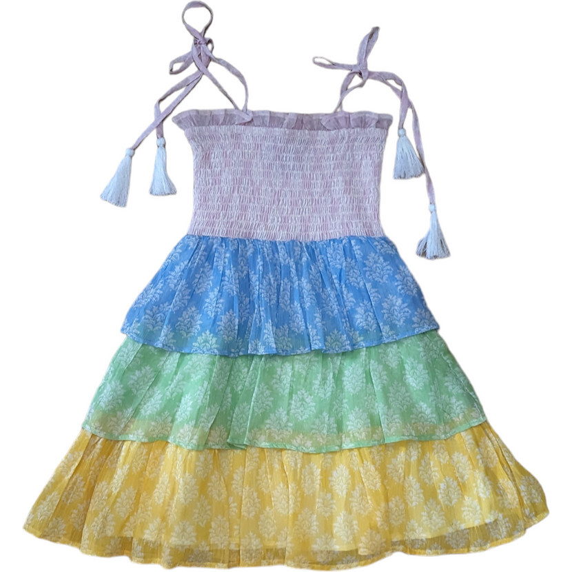 Smock Bodice Tiered Dress - Dresses - 1