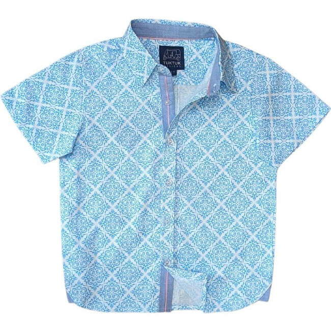 Geometric Print Shirt in Short Sleeves