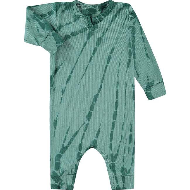 Eco-Tie Dye Ribbed 2x1 Romper, Blue - Rompers - 1