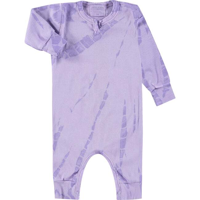 Eco-Tie Dye Ribbed 2x1 Romper, Beige - Rompers - 1