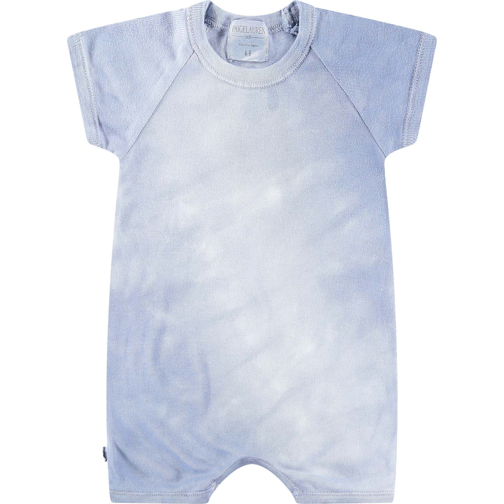 Eco Ribbed Shortall Onesie, Blue - Onesies - 1