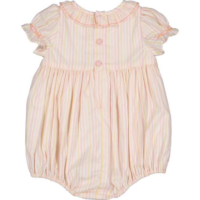 Capucine Stripe Sleeveless Smocked Romper, Pink - Rompers - 5