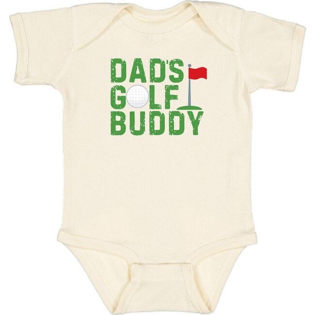 Dad's Golf Buddy Short Sleeve Bodysuit, Natural - Onesies - 1