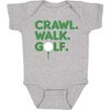 Crawl, Walk, Golf Short Sleeve Bodysuit, Grey - Onesies - 1 - thumbnail