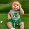 Crawl, Walk, Golf Short Sleeve Bodysuit, Grey - Onesies - 2