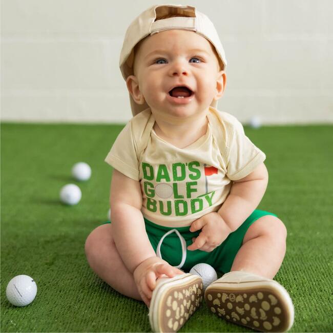 Dad's Golf Buddy Short Sleeve Bodysuit, Natural - Onesies - 3