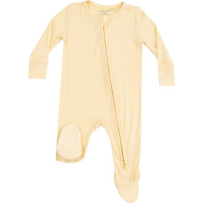 2 Way Zipper Footie, Stripe Baby Chicks - Footie Pajamas - 1