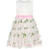 Margarita Embroidered Tulle And Satin Occasion Party Dress, White - Dresses - 1 - thumbnail