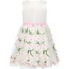 Margarita Embroidered Tulle And Satin Occasion Party Dress, White - Dresses - 2