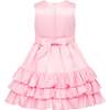 Arabella Frill Satin Girls Party Dress, Sugar Pink - Dresses - 3