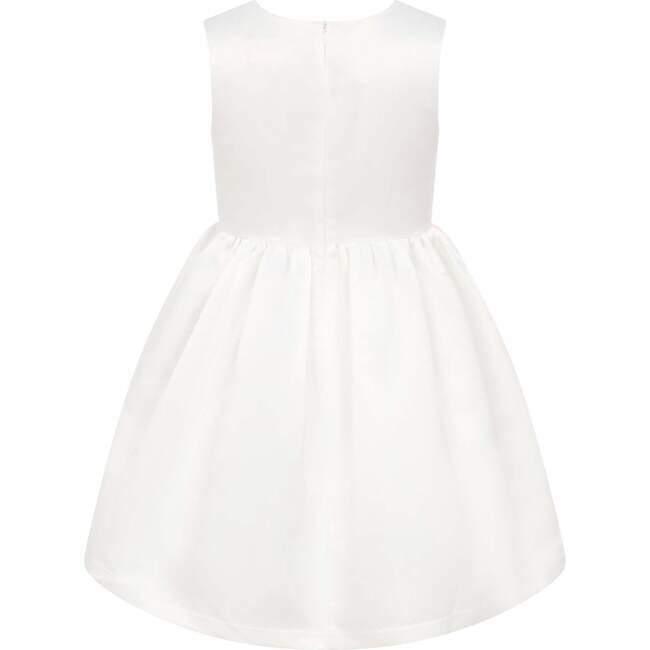 Joy Satin Bows Occasion Party Dress, White & Pink - Dresses - 3