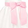 Lilibet Satin Bow Occasion Party Dress, White & Pink - Dresses - 3