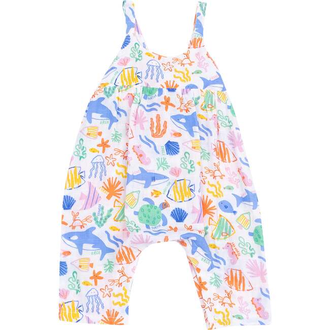 Tie Back Romper, Colorful Reef - Rompers - 1