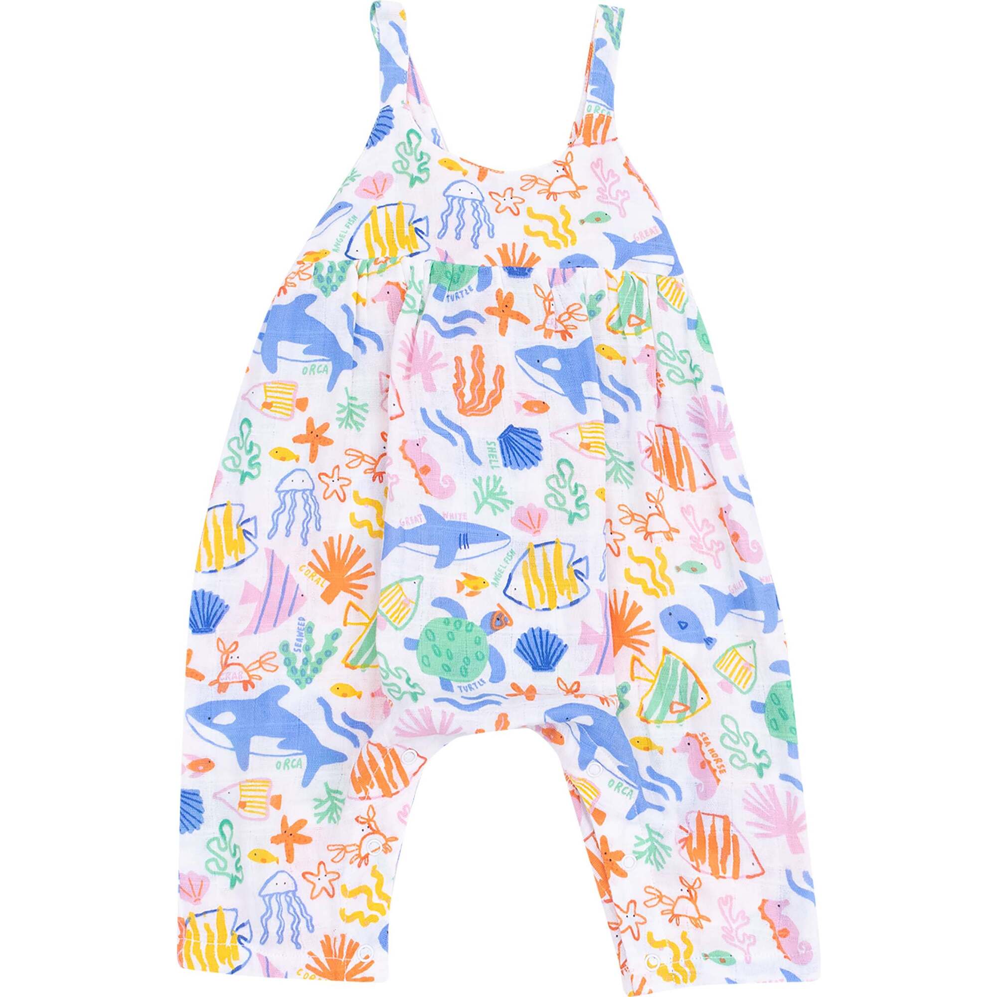 Tie Back Romper, Colorful Reef - Rompers - 1