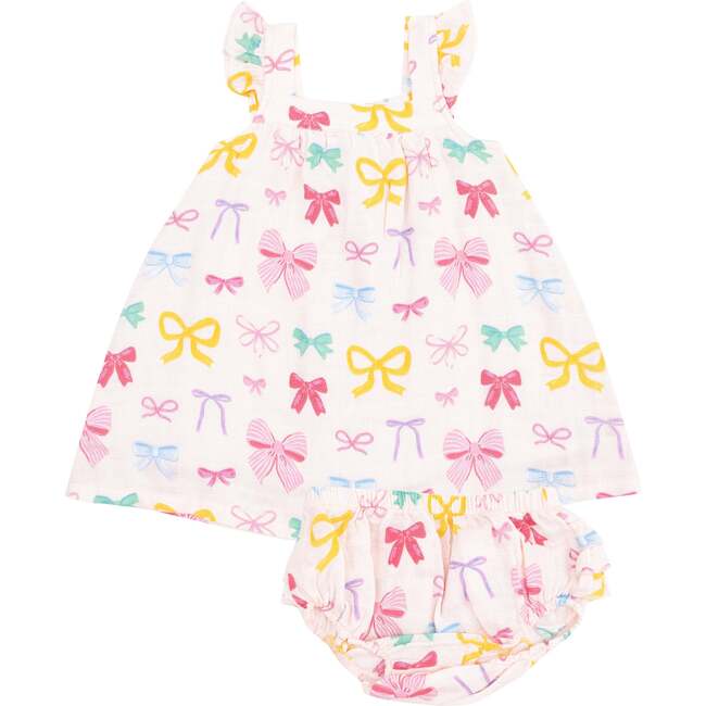 Sundress & Diaper Cover, Colorful Bows