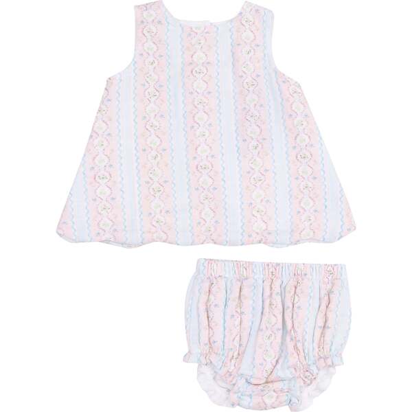 Scallop Open-Back Top and Bloomer, Ogee Floral
