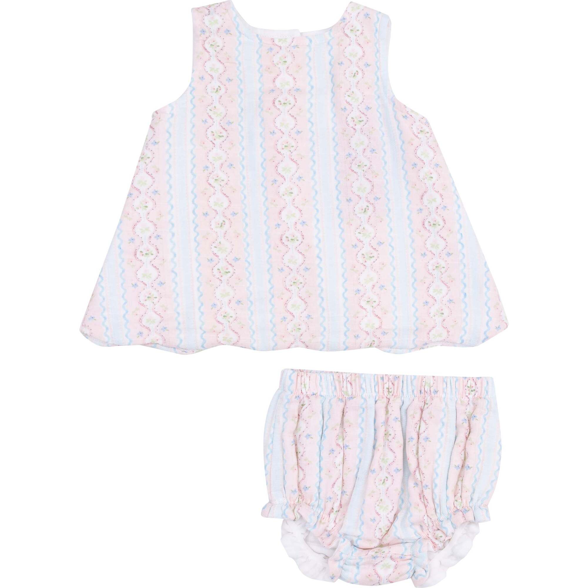 Scallop Open-Back Top and Bloomer, Ogee Floral - Mixed Apparel Set - 1