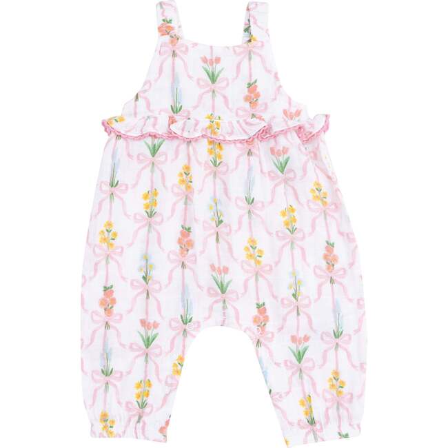Ruffle Waist Romper, Ribbon Bouquets