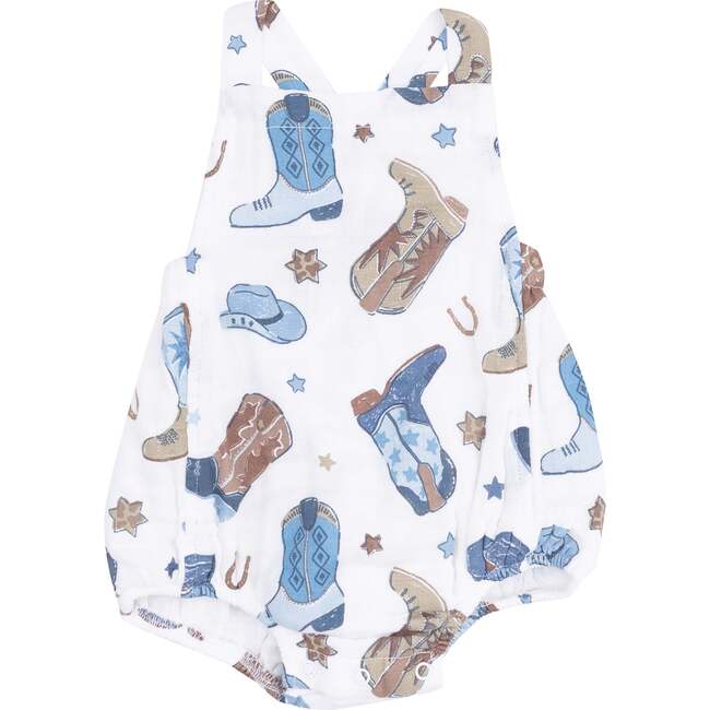 Retro Sunsuit, Cowboy Boots Blue