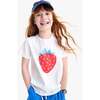 Kids Strawberry Tee, White - T-Shirts - 2