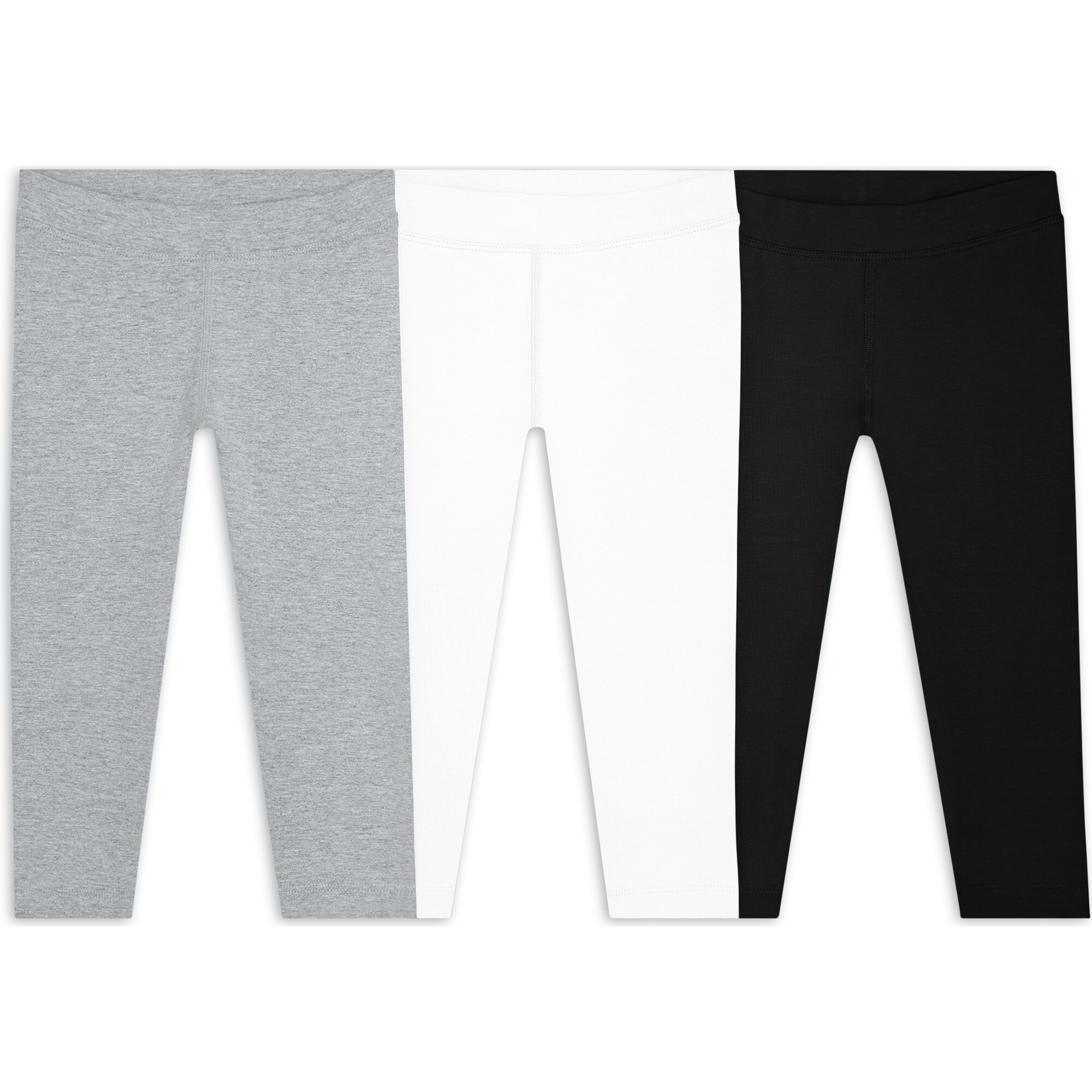 Kids Capri Legging 3-Pack, Heather Gray Mix - Leggings - 1