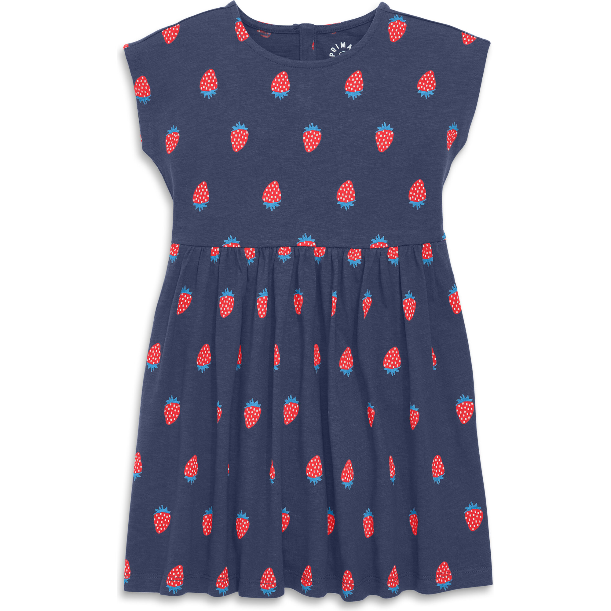Kids Backyard Dress In Strawberry Fields, Sunwashed Navy Strawberries - Dresses - 1