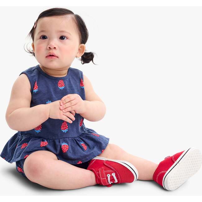 Baby Tank & Bubble Short Set In Strawberry Fields, Sunwashed Navy Strawberries - Mixed Apparel Set - 2